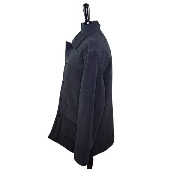 Alfani Wool Cashmere Button Front Pea Coat Jacket Classic Winter L - Picture 2 of 5